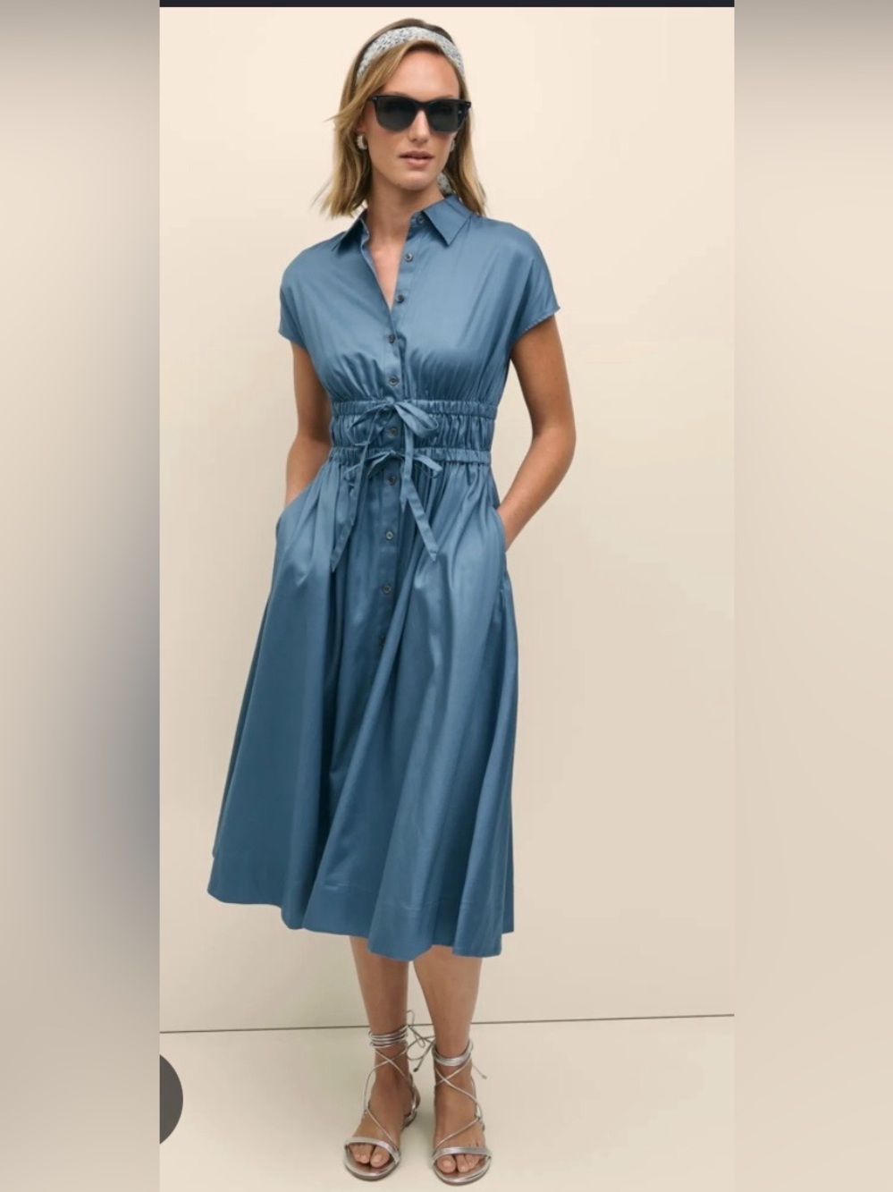 Brooks Brothers 100%cotton Shirtdress in Steel Blue
